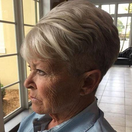 Ash Blonde hairstyles for women over 70