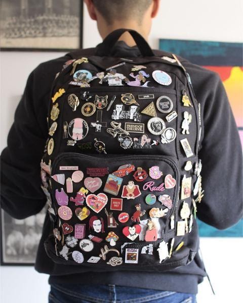 Enamel Pins on Backpack