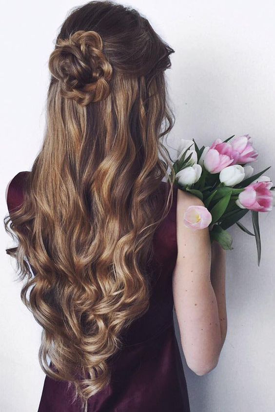 Flower Braid Prom Hairstyles for Long Hair