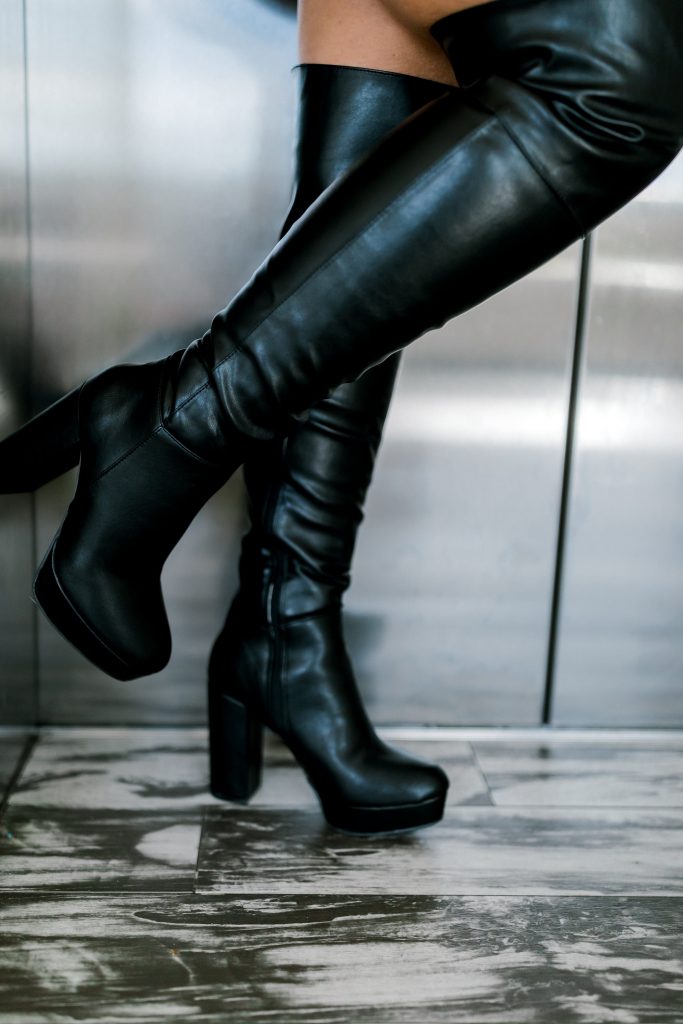 Faux Leather Knee High Boot
