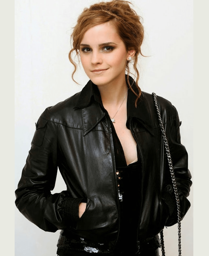 Emma Watson Outfit- Leather Jacket