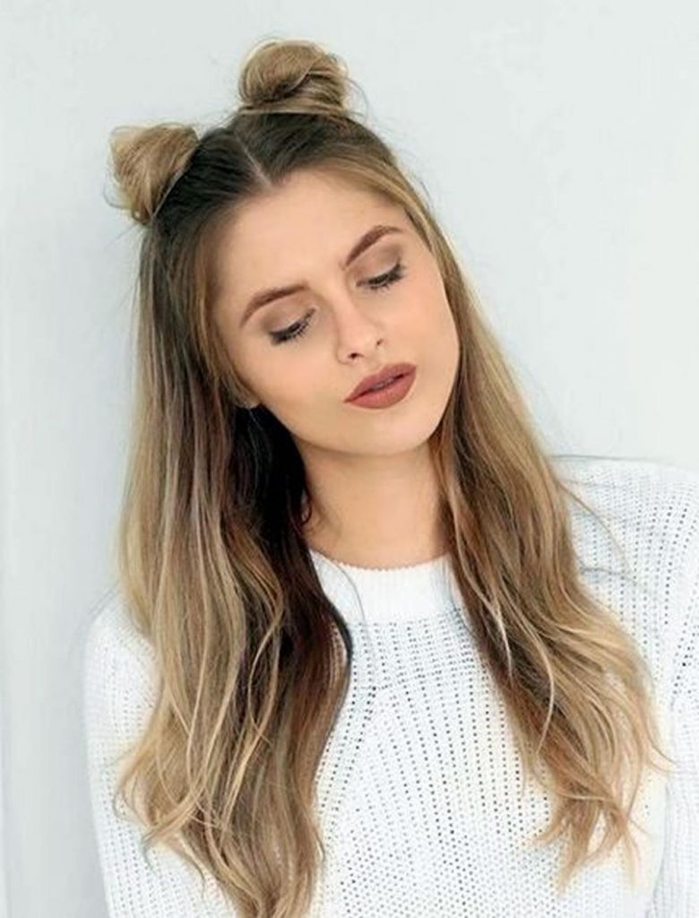 back to school hairstyles - space buns