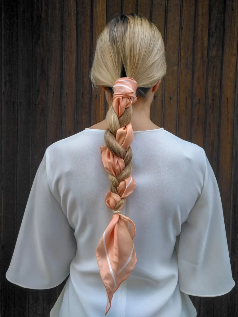 back to school hairstyles - Low Ponytail with scarf