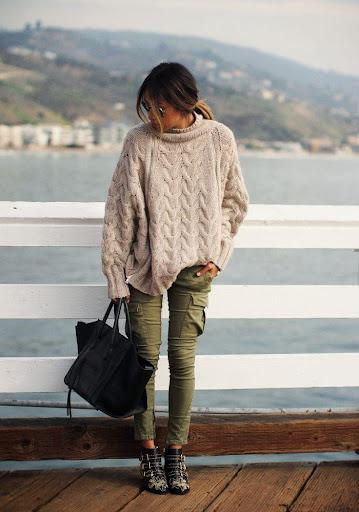 Cargo Pants with Oversized Sweaters