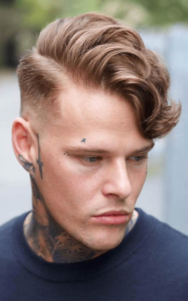 Hairstyles For Men With Wavy Hair - Side Swept Tapered