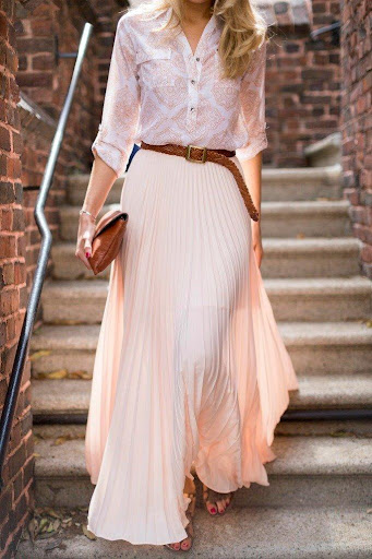 Long Skirts with Button-Down Tops
