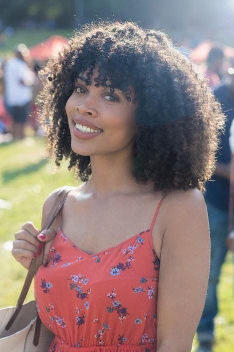 Natural Hairstyles For Black Women - Curly Bangs