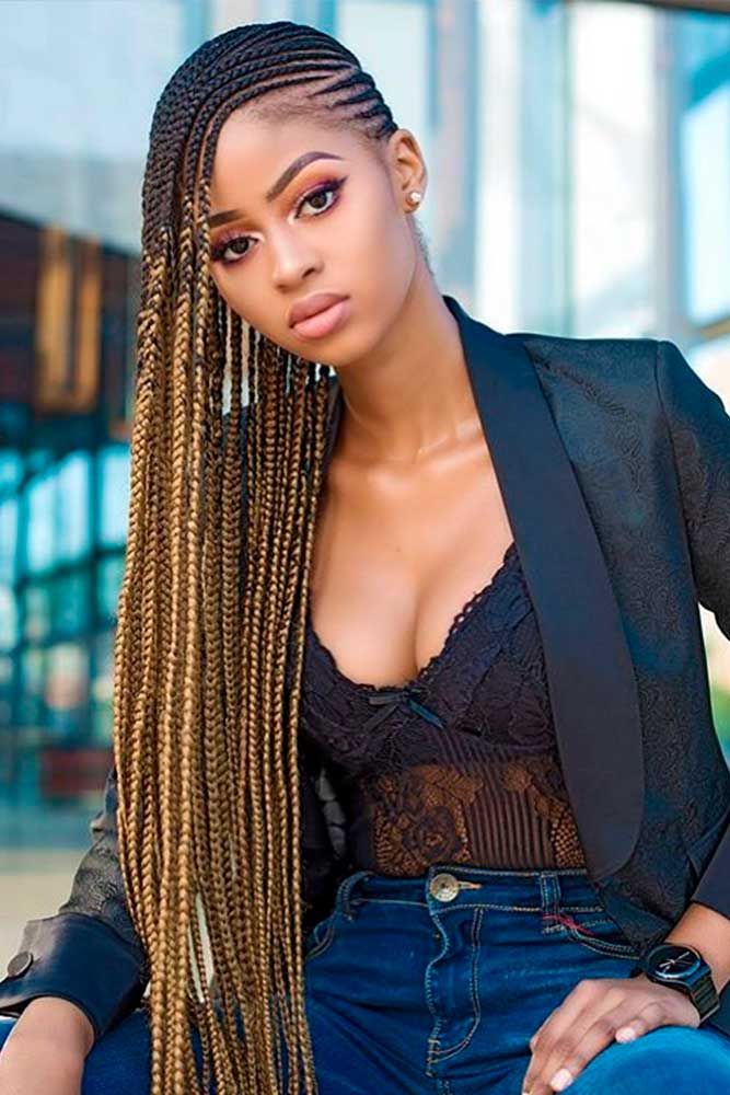 Natural Hairstyles For Black Women - Side Cornrows