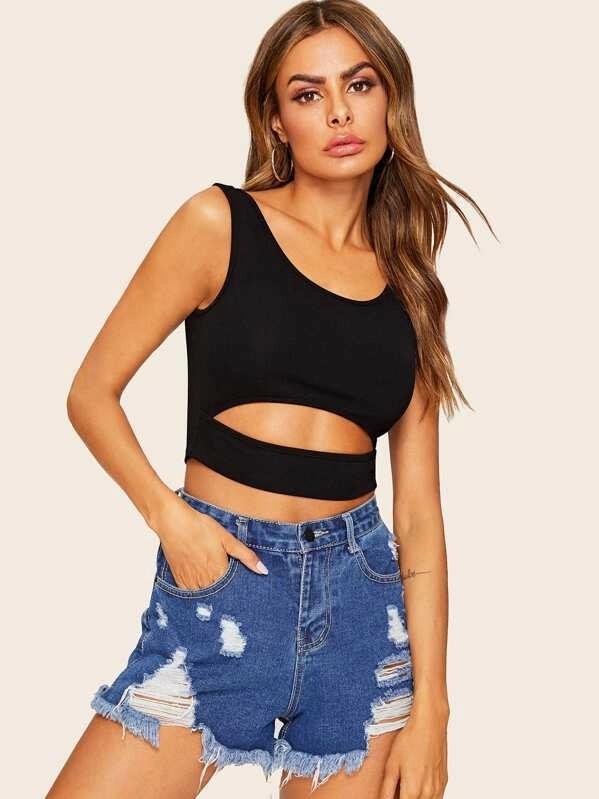 cut out top with High waist shorts