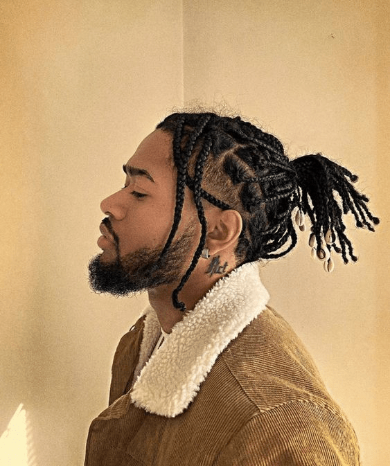 box braid hairstyles with pony for men
