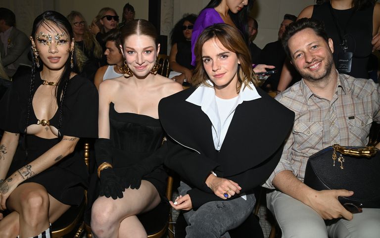 Emma Watson, Rina Sawayama and , Hunter Schafer at Schiaparelli Couture Fall Collection