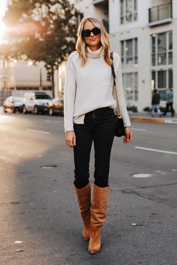Turtleneck Sweater with Boots