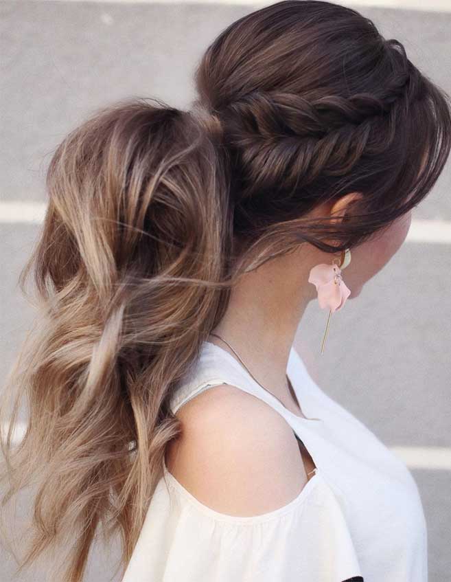 bridesmaid hairstyles - Pony tails
