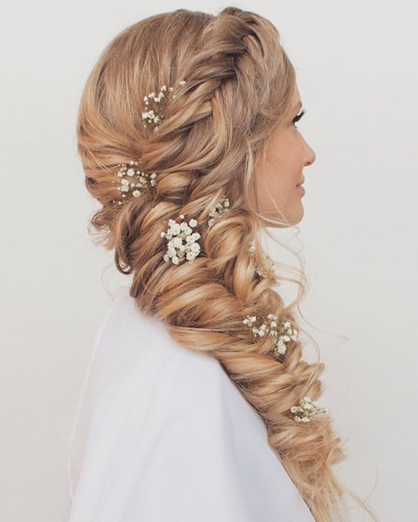 Side Swept Braid Hairstyle For Wedding