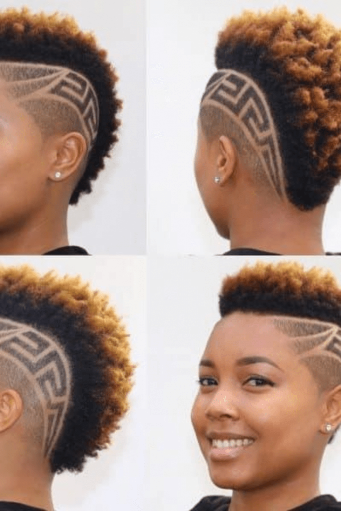 half shaved hairstyles for black women
